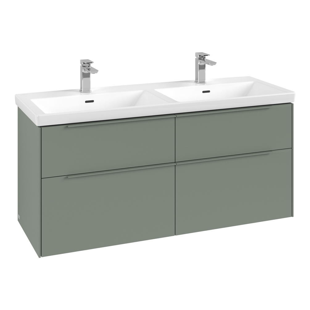 Lifestyle image of Villeroy & Boch Subway 3.0 Soft Green 1300mm Wall-Hung Basin Vanity Unit